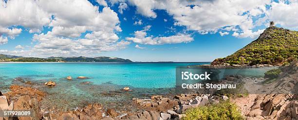 Panoramic Desert Seascape With Crystal Clear Sea Stock Photo - Download Image Now - Sardinia, Beach, Porto - Corsica