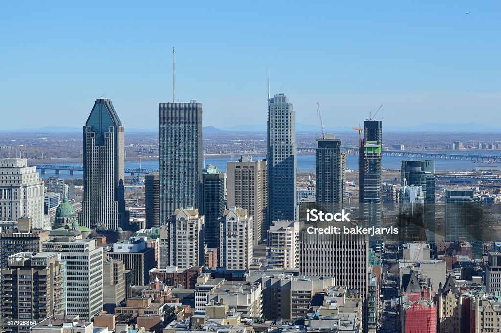 Montreal Skyline Montreal Skyline in spring, Canada Aerial View Stock Photo