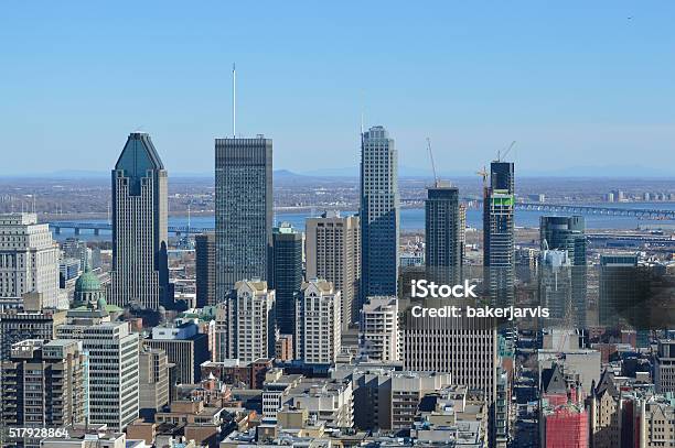 Montreal Skyline Stock Photo - Download Image Now - Aerial View, Architecture, Arts Culture and Entertainment