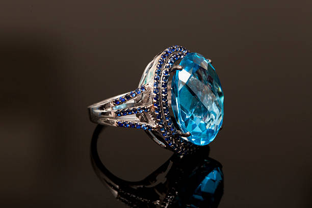 istock Luxury Topaz Ring Isolated on Black 517930250