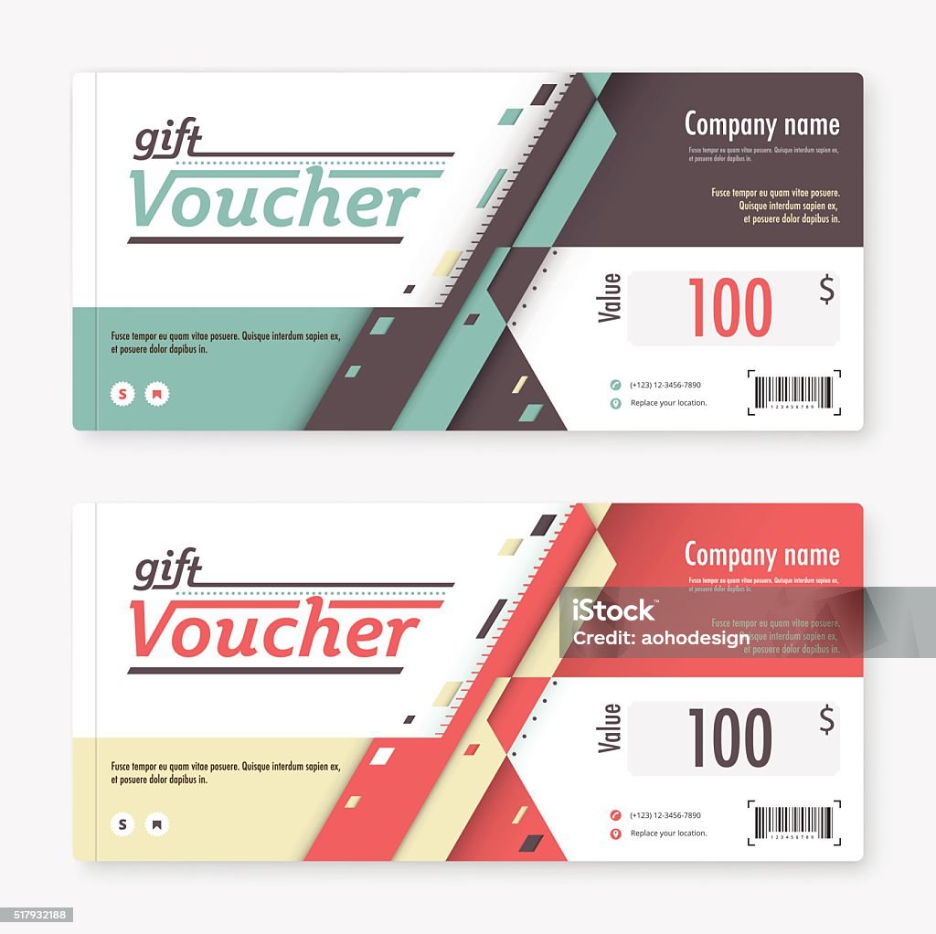 Voucher Insert Example Gift Voucher Template Promotion Card Coupon Design Vector Stock Stock ...