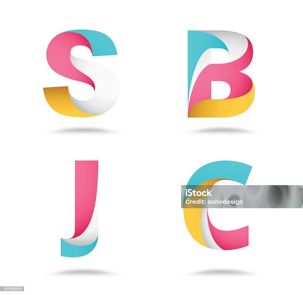 Twist material alphabet logo design. vector stock Icon Symbol stock vector
