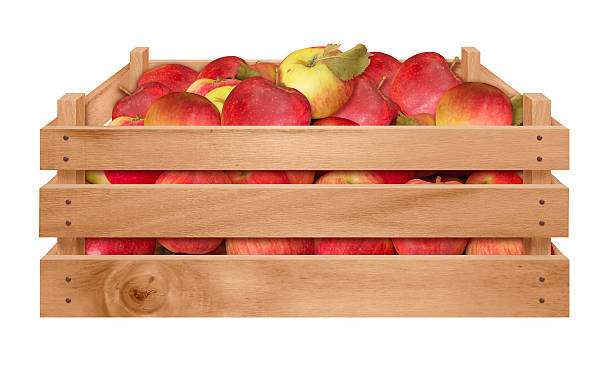 istock Wooden crate with apples 517933130