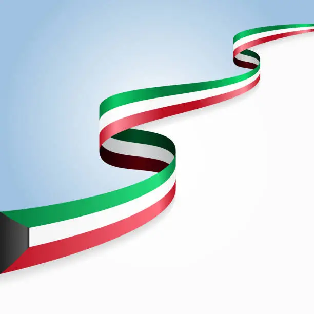 Vector illustration of Kuwait flag background. Vector illustration