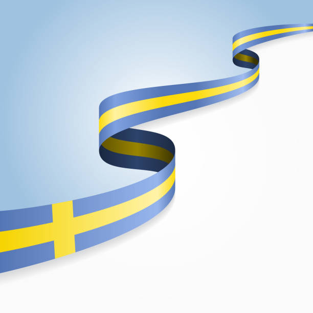 Swedish flag background. Vector illustration Swedish flag wavy abstract background. Vector illustration. swedish flag stock illustrations