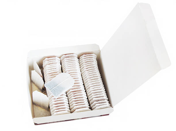 The photo of expired tea bags represents the concepts of food safety, health risk and poor quality products.