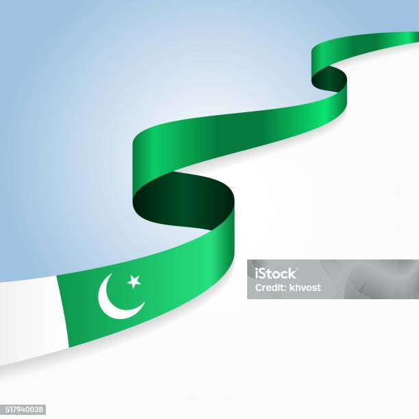 Pakistani Flag Background Vector Illustration Stock Illustration - Download Image Now - Pakistani Flag, Wave Pattern, Abstract