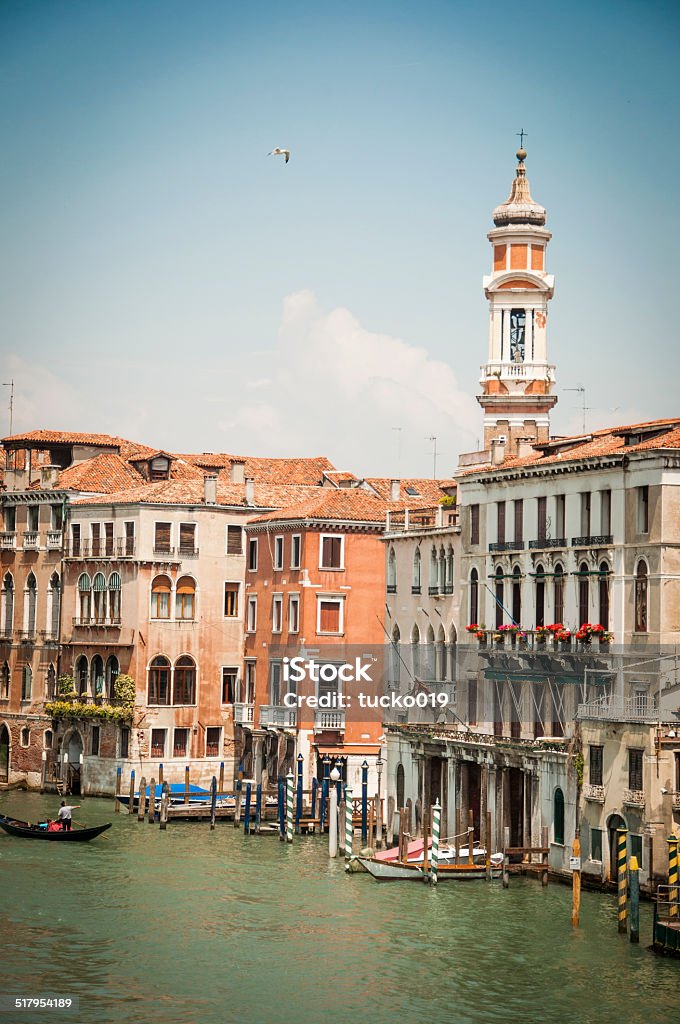 Grand Canal Grand canal and gondola, Venice - Italy Architectural Dome Stock Photo