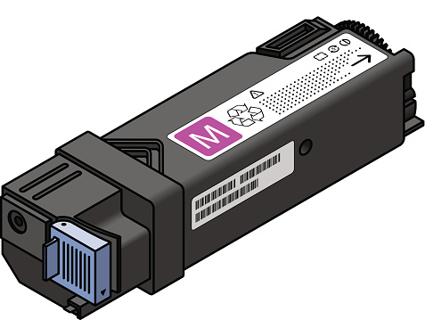 A compact colour laser printer toner cartridge - magenta.