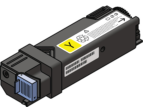 A compact colour laser printer toner cartridge - yellow.