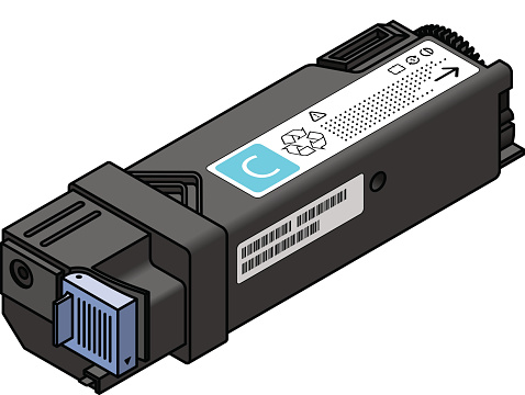 A compact colour laser printer toner cartridge - cyan.