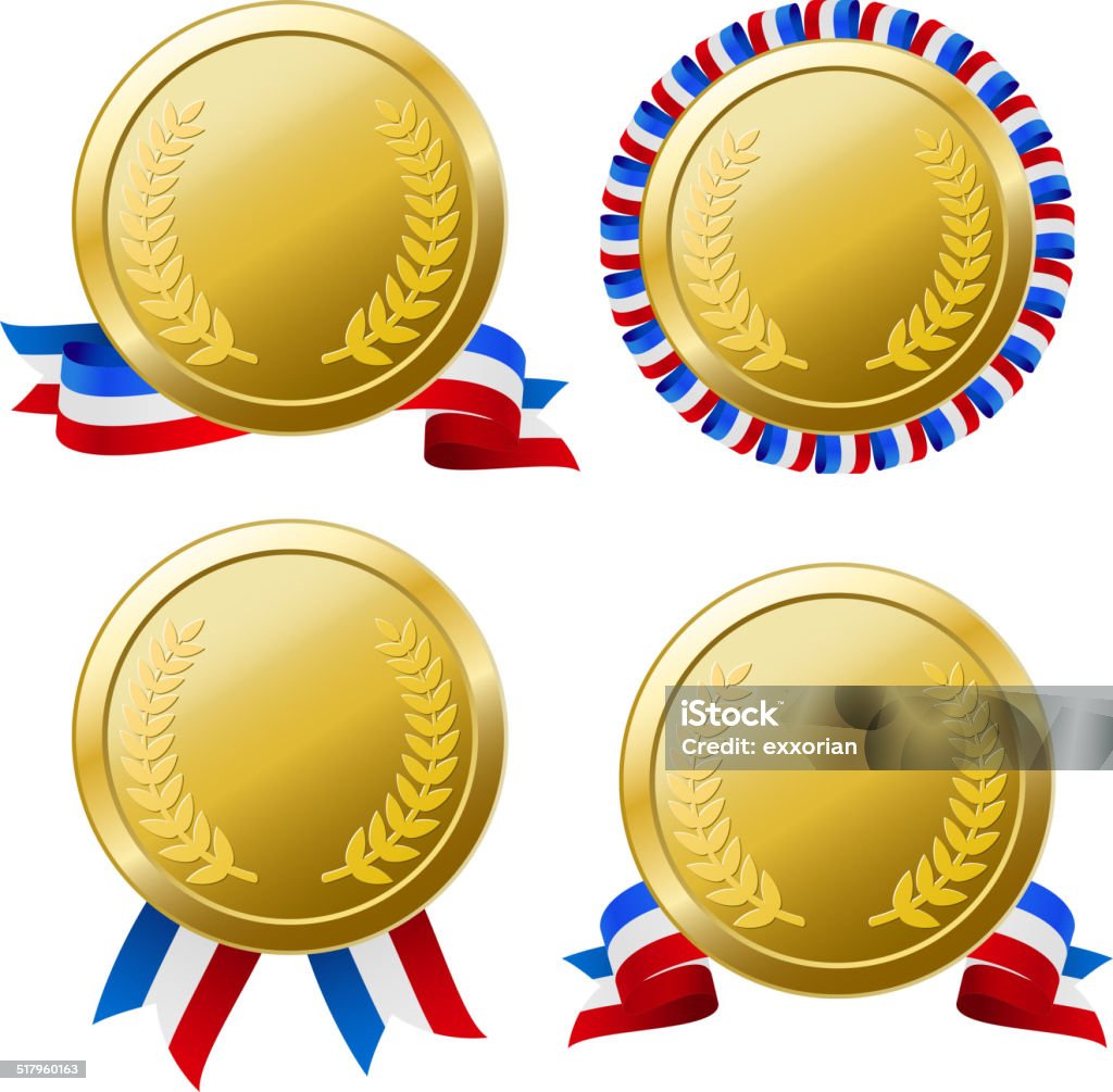 Four Difference Type Medals Medals. EPS10. Gold Medal stock vector