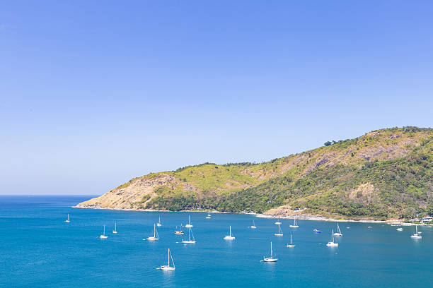 istock Sailboats moored in the sea. 517962078