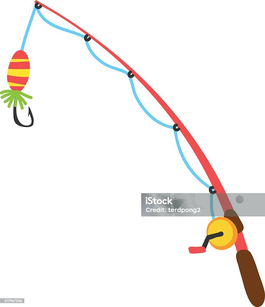 Fishing Rods Vector Stock Illustration - Download Image Now - Fishing Rod,  Cartoon, Vector - iStock