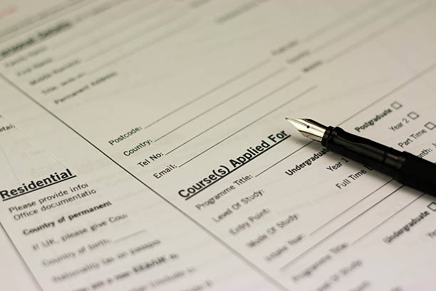 istock Close up of a university application form 517969780