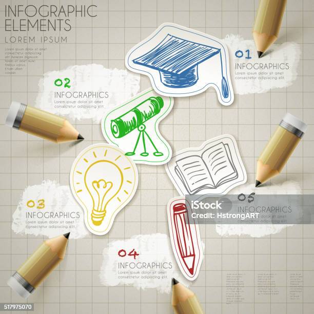 Education Infographic Template Stock Illustration - Download Image Now - Advice, Art, Art And Craft
