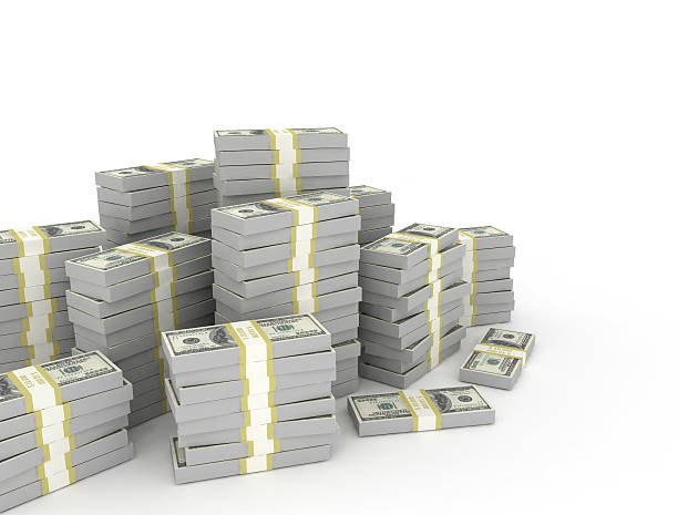 Stacksof Us Dollars 1,000+ Growing Stacks Of 100 Dollar Bills Isolated With Clipping Path ...