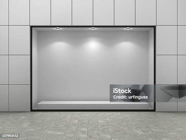 Empty Ftorefront Of Shop Stock Photo - Download Image Now - Store Window, No People, Store