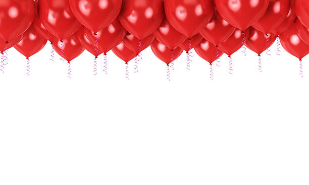 istock Red balloons in top as a 517992484