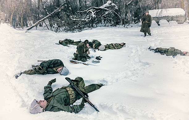 istock WWII Soldier Praying For Dead Ambushed War Casualties 517993144