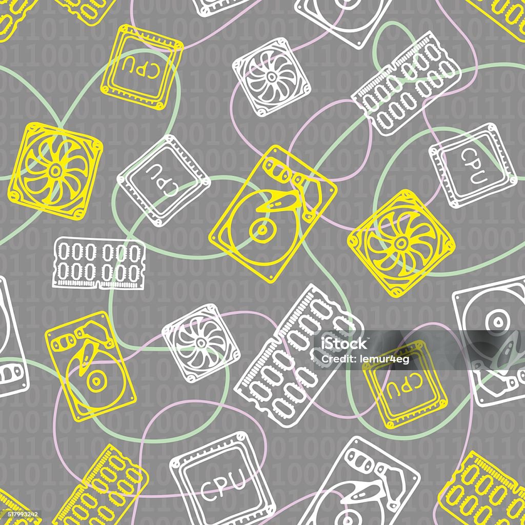 Animated Computer Style Pattern Vector Computer Pattern Stock Illustration - Download Image Now ...