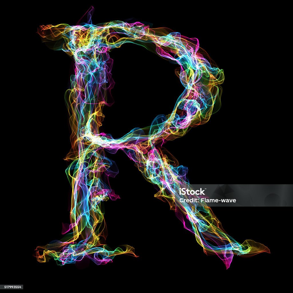 Rainbow Smoke Letter R Stock Photo - Download Image Now - Letter R ...