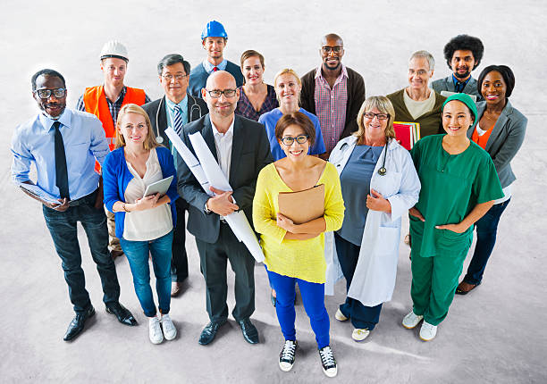 Diverse Multiethnic People with Different Jobs stock photo