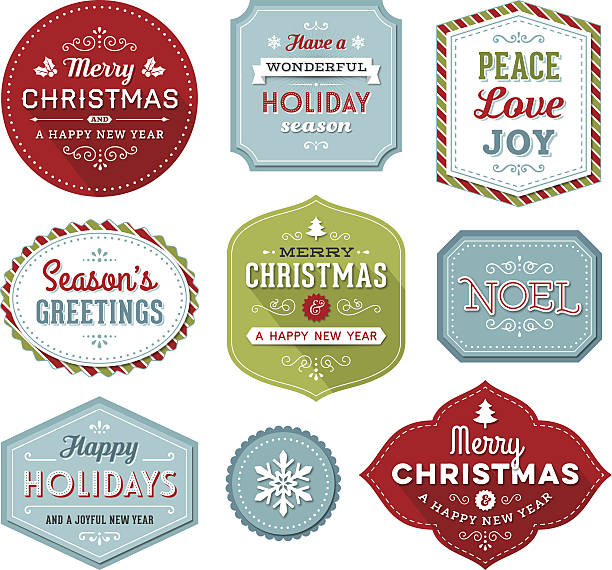 bildbanksillustrationer, clip art samt tecknat material och ikoner med christmas-holiday labels - christmas tags