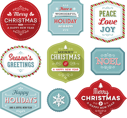 Holiday labels.EPS 10 file with transparencies.More works like this linked below.