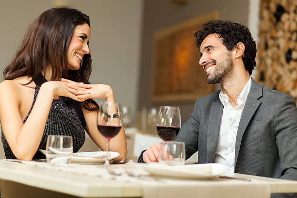 istock Cheerful couple in a restaurant 517995224
