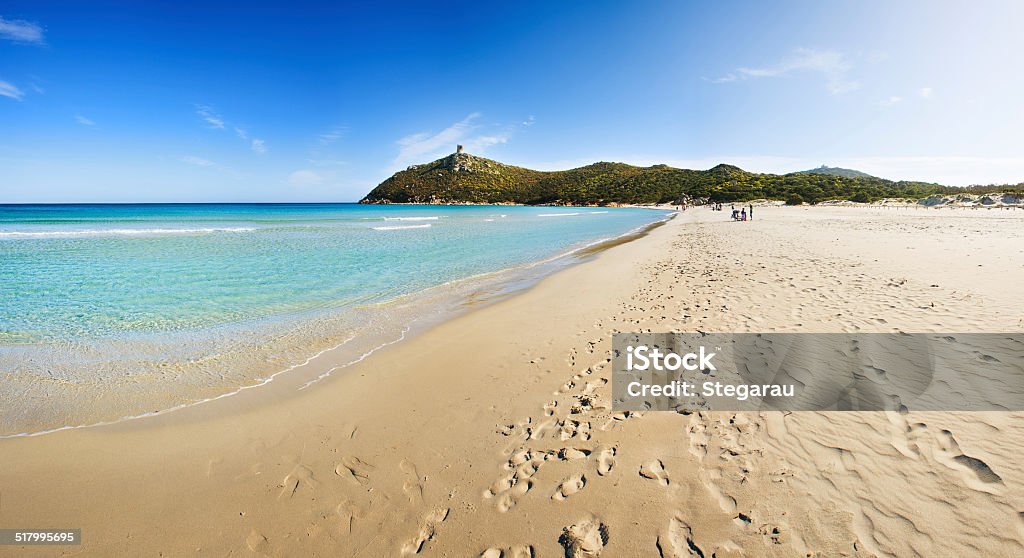 beach with gold sand Cagliari Stock Photo