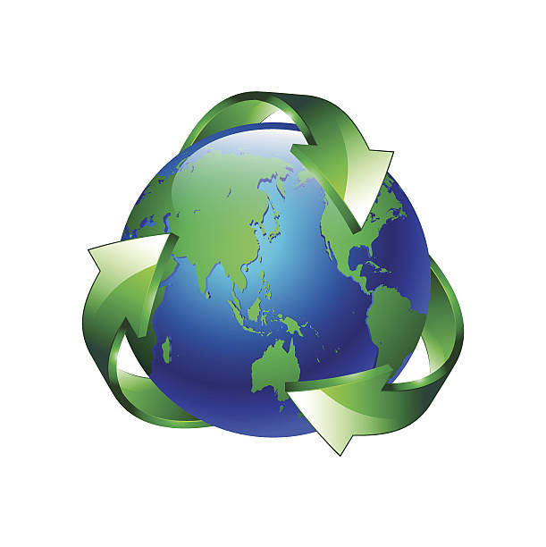 istock vector illustration Isolated of a clean green blue planet recycl 517996877
