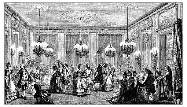 istock Antique illustration of elegant ball party 517996930