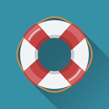 Lifebuoy flat icon. Flat style vector illustration