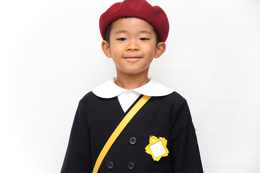 Japanese boy in school uniform (6 years old)