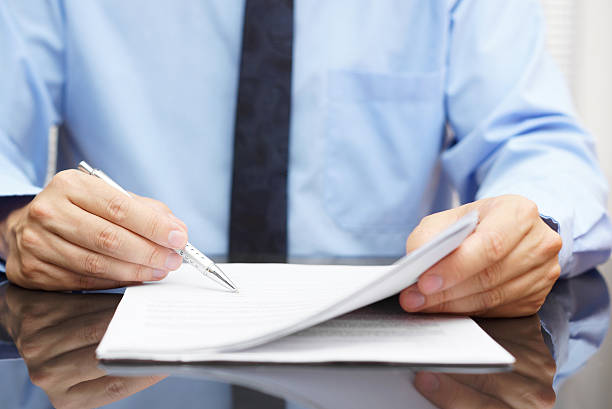 businessman is checking final price in contract