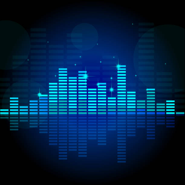 ブルーイコライザ - music disco sound mixer backgrounds点のイラスト素材／ク��リップアート素材／マンガ素材／アイコン素材