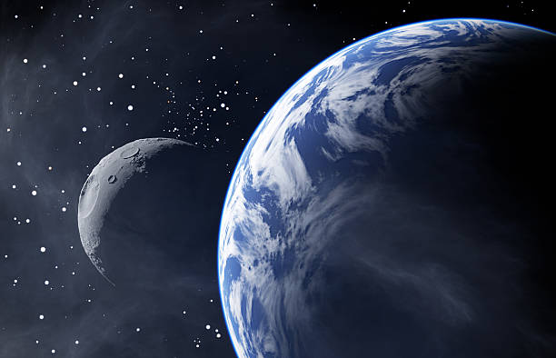istock Earth Like Planet with a Moon 517997543