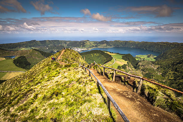 istock Walking path leading to a view on the lakes 517997914
