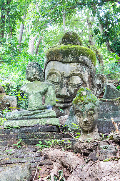 istock Old Buddha Statue in Umong Temple (Wat Umong), Chiangmai Thailand 517998055