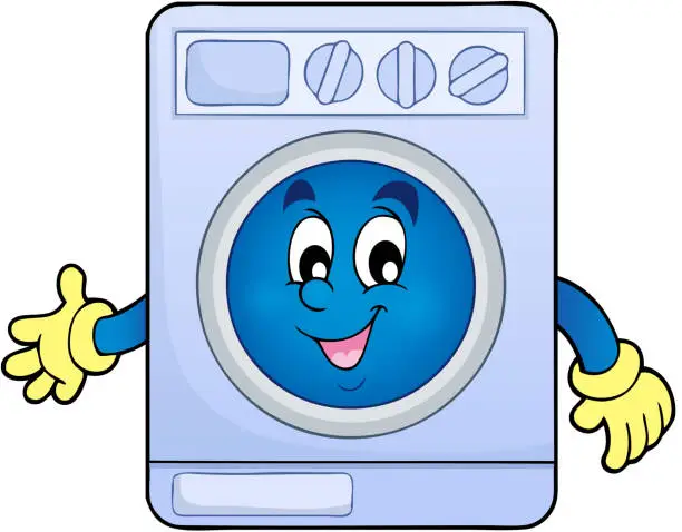 Vector illustration of Washing machine theme image 1