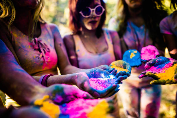 istock Multi-Ethnic Group Celebrating Holi Festival in Park 518001646