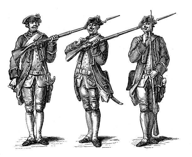 ilustrações de stock, clip art, desenhos animados e ícones de ilustração de soldado francês antigo - bayonet