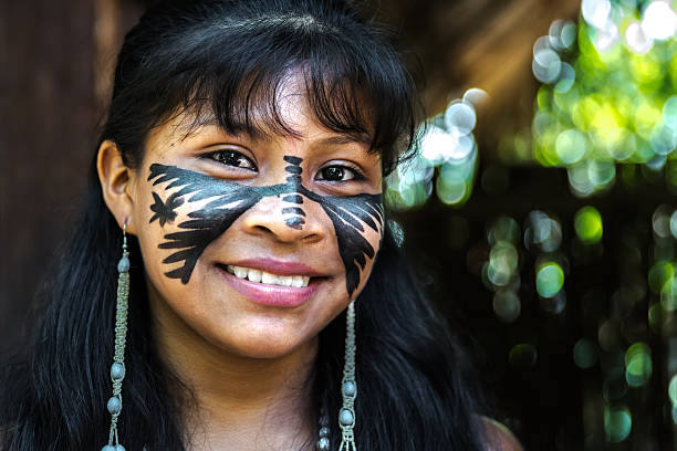 istock Native Brazilian girl in Amazon, Brazil 518003432