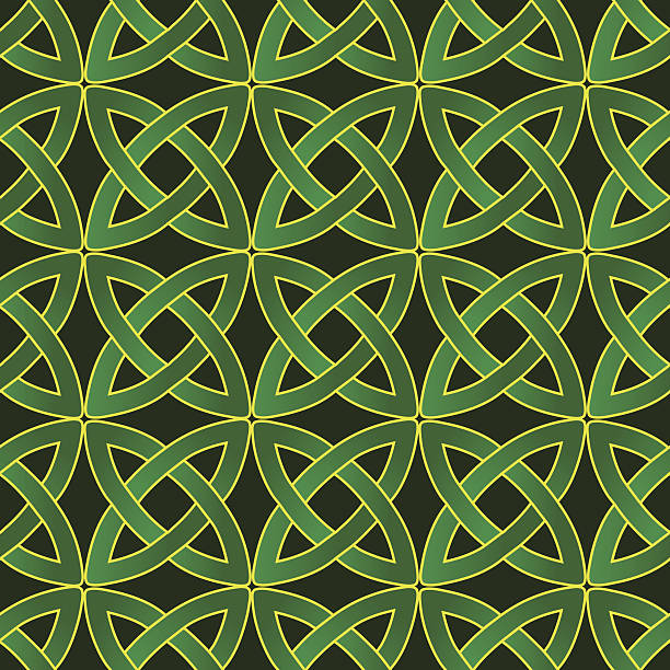 celtic pattern stylized celtic pattern on dark green background balance borders stock illustrations