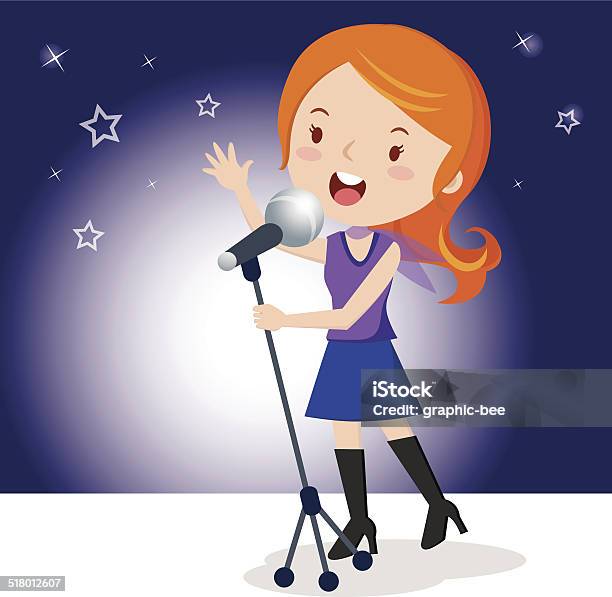 Singer Stock Illustration - Download Image Now - Singing, Acting - Performance, Adult