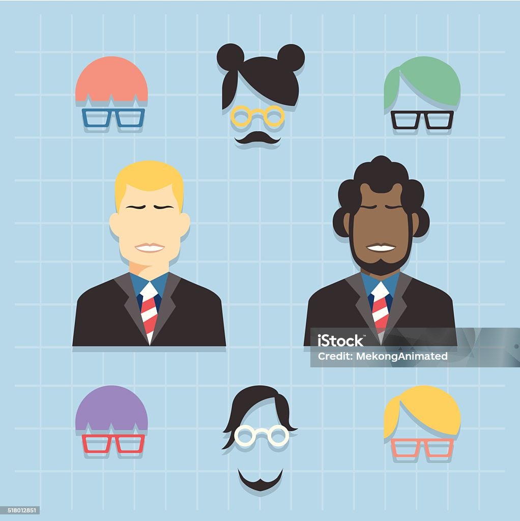 avatar business team icons set Adult stock vector