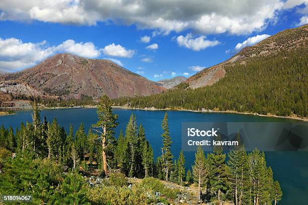 Stony Coast Of Mountain Lake Elleri In Park Yosemite Stock Photo - Download Image Now