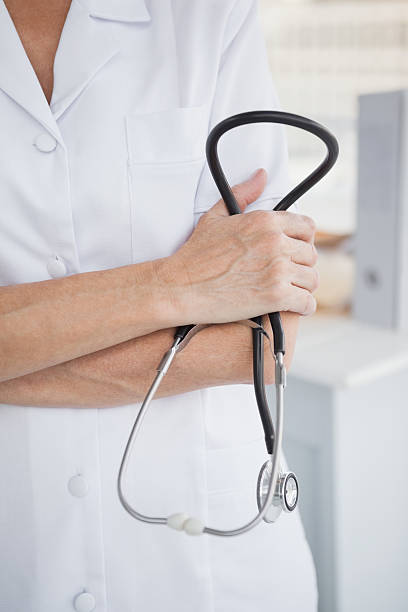 istock Close up of a doctors stethoscope 518015021