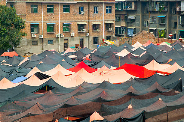 istock Aearial view of a market 518016819